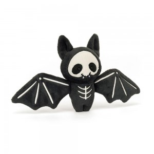 Peluche Jellycat Skelebat Jim,16cm x 35cm x 3cm Pretas | Portugal MJYGD-8457