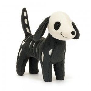 Peluche Jellycat Skeledog Dan,6.3in x 2.4in x 8.7in Pretas | Portugal ZNRUV-3865