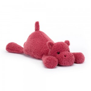 Peluche Jellycat Splootie Hippo,16cm x 18cm x 42cm Rosa | Portugal PMFSK-7503