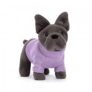 Peluche Jellycat Sweater French Bulldog Purple,6.7in x 2.8in x 7.5in Cinzentas | Portugal IZEXO-9654