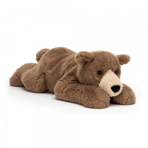 Peluche Jellycat Woody Bear Lying,18cm x 19cm x 47cm Marrom | Portugal XFICV-9362