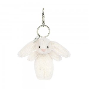 Porta-Chaves Jellycat Bashful Coelhinha Cream,15cm x 4cm x 3cm Branco | Portugal DIPFV-6042