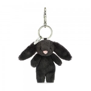 Porta-Chaves Jellycat Bashful Coelhinha Inky,15cm x 4cm x 3cm Pretas | Portugal JTCWL-2391