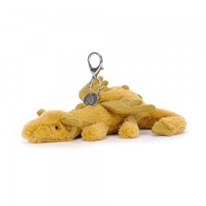 Porta-Chaves Jellycat Golden Dragon,12cm x 8cm x 22cm Amarelas | Portugal SBGCW-5046