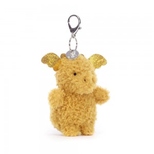 Porta-Chaves Jellycat Little Dragon,16cm x 6cm x 8cm Amarelas | Portugal QRFOH-1605