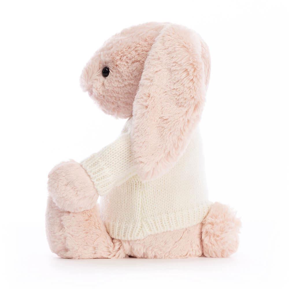Bebé Jellycat Bashful Blush Coelhinha with Cream Jumper,31cm x 12cm x 9cm Rosa | Portugal  DYSIP-3240