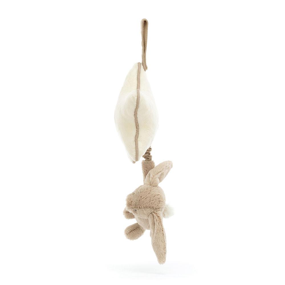 Bebé Jellycat Bashful Coelhinha Musical Pull,30cm x 20cm x 6cm Bege | Portugal  LFXYV-0859
