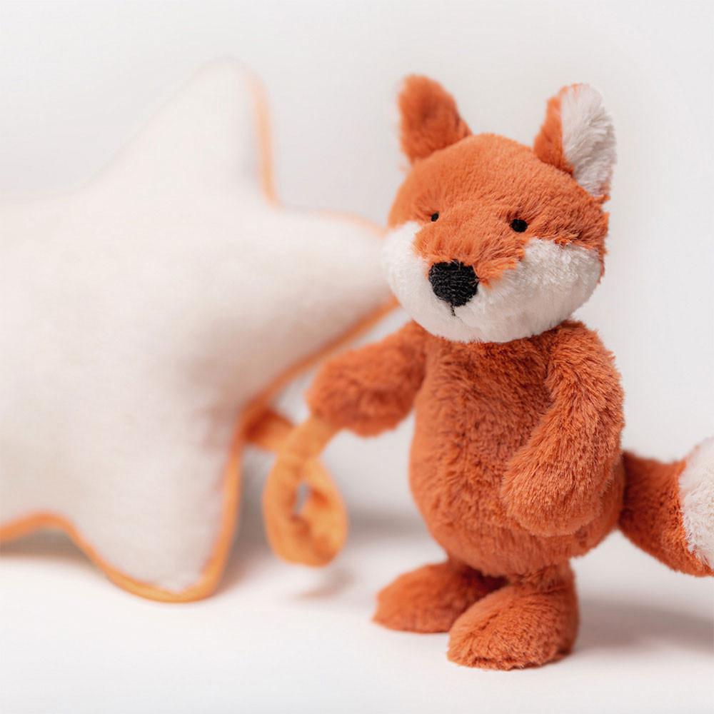 Bebé Jellycat Bashful Fox Cub Musical Pull,30cm x 20cm x 6cm Laranja | Portugal  JNMHQ-6782