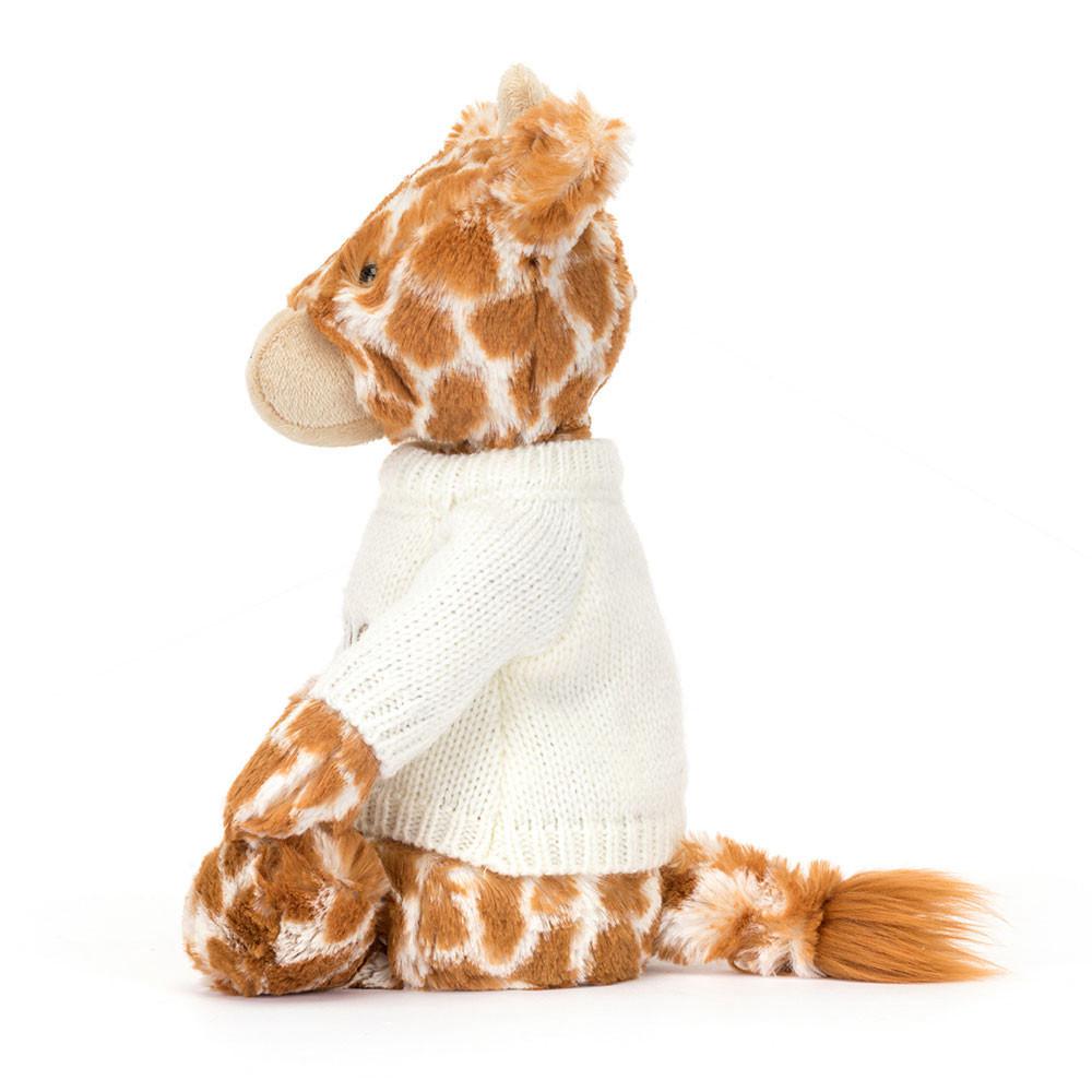 Bebé Jellycat Bashful Giraffe with Cream Jumper,31cm x 12cm x 9cm Laranja | Portugal  FWJDI-9561