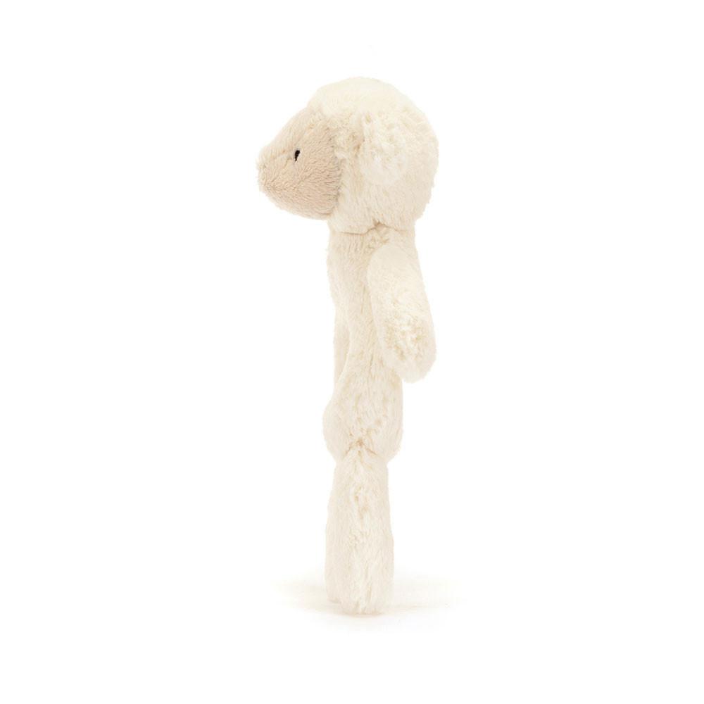 Bebé Jellycat Bashful Lamb Ring Rattle,18cm x 8cm x 2cm Branco | Portugal  WEXMQ-6150