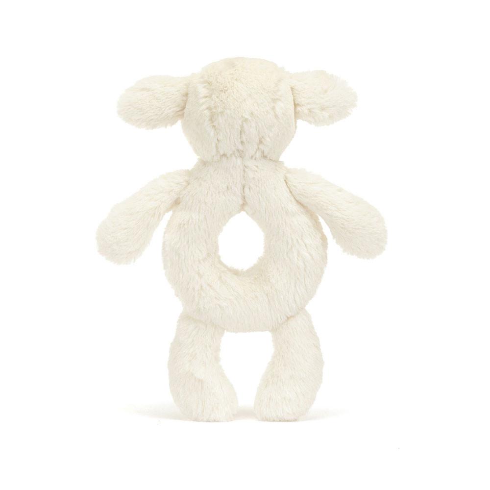 Bebé Jellycat Bashful Lamb Ring Rattle,18cm x 8cm x 2cm Branco | Portugal  WEXMQ-6150
