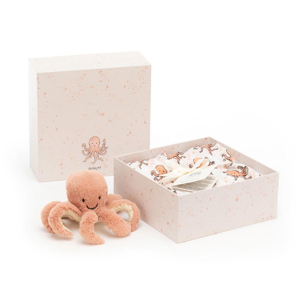 Bebé Jellycat Odell Octopus Gift Set,18cm x 18cm x 8cm Laranja | Portugal  MXLYK-8209