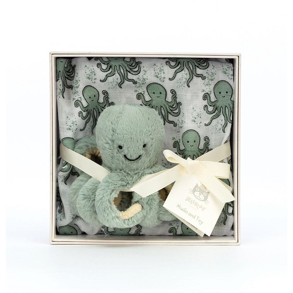 Bebé Jellycat Odyssey Octopus Gift Set,18cm x 18cm x 8cm Verdes | Portugal  DGMIK-9517
