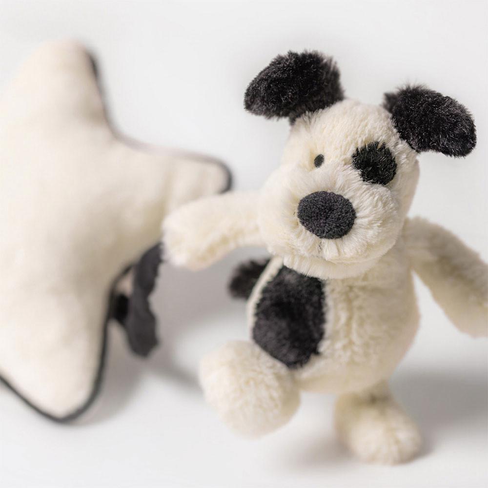 Cachorros Jellycat Bashful Puppy Musical Pull,30cm x 20cm x 6cm Branco | Portugal  BSXYK-1293
