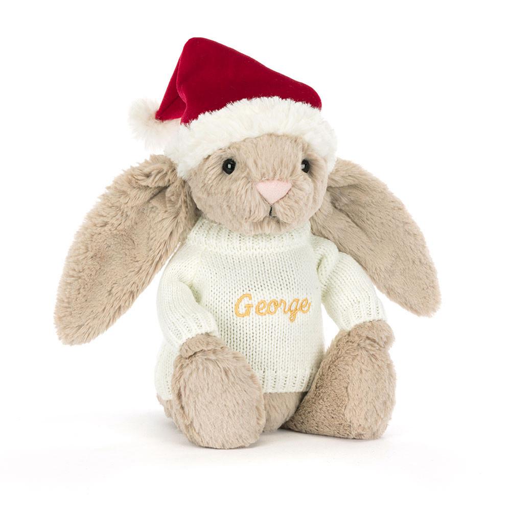 Camisolas Jellycat Bashful Christmas Coelhinha with Cream Jumper,31cm x 12cm x 9cm Bege | Portugal  BJNLG-2698