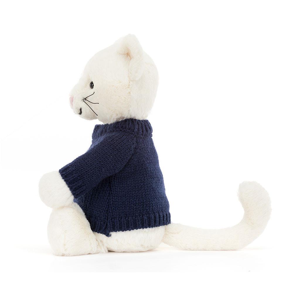 Camisolas Jellycat Bashful Cream Kitten,31cm x 12cm x 9cm Branco | Portugal  QLDPV-4013