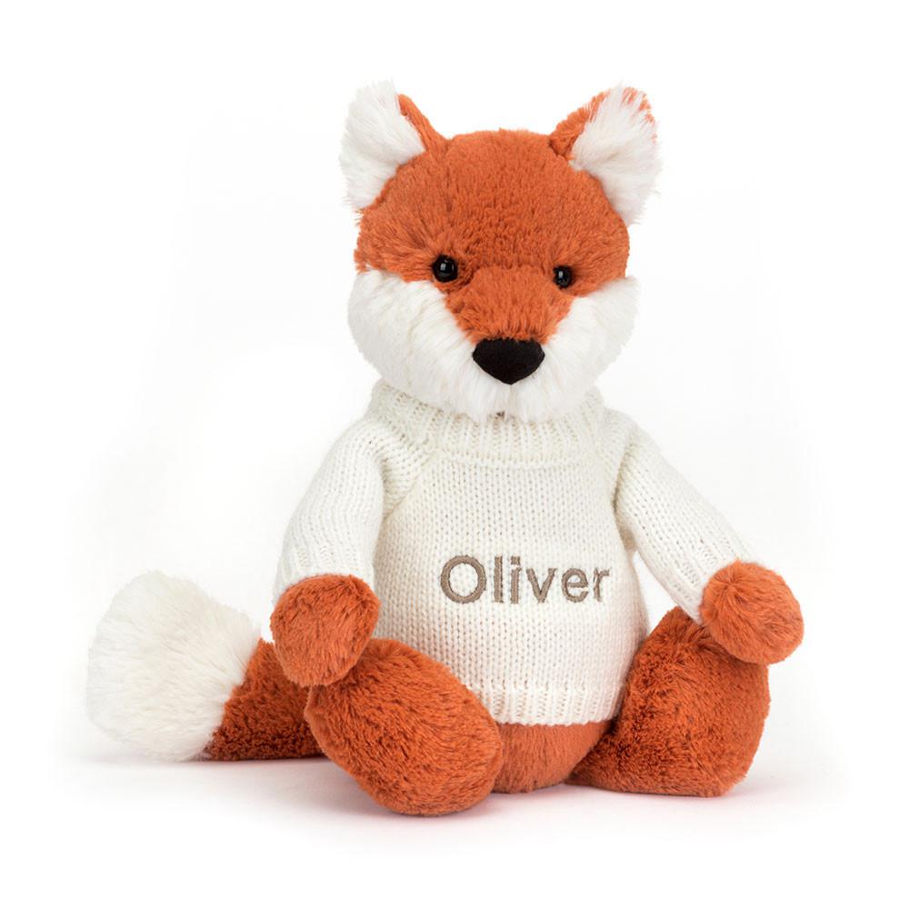 Camisolas Jellycat Bashful Fox Cub with Cream Jumper,31cm x 12cm x 9cm Laranja | Portugal  FDEAS-2816