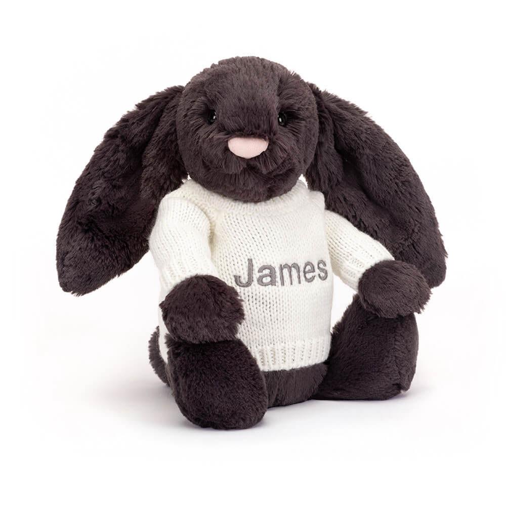 Camisolas Jellycat Bashful Inky Coelhinha with Cream Jumper,31cm x 12cm x 9cm Pretas | Portugal  UHEJK-0541
