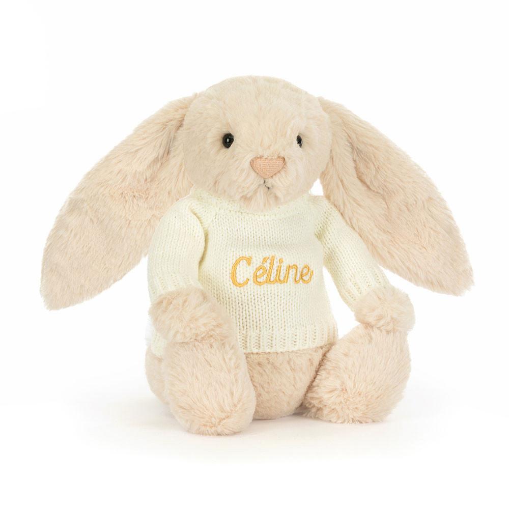 Camisolas Jellycat Bashful Luxe Coelhinha Willow with Cream Jumper,31cm x 12cm x 9cm Bege | Portugal  KRPVW-8491