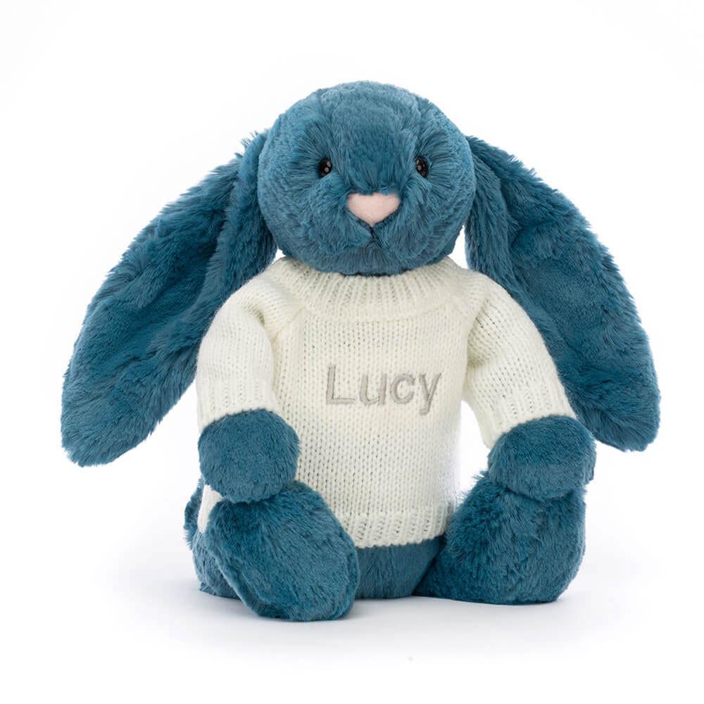 Camisolas Jellycat Bashful Mineral Coelhinha with Cream Jumper,31cm x 12cm x 9cm Azuis | Portugal  YHFGL-5104