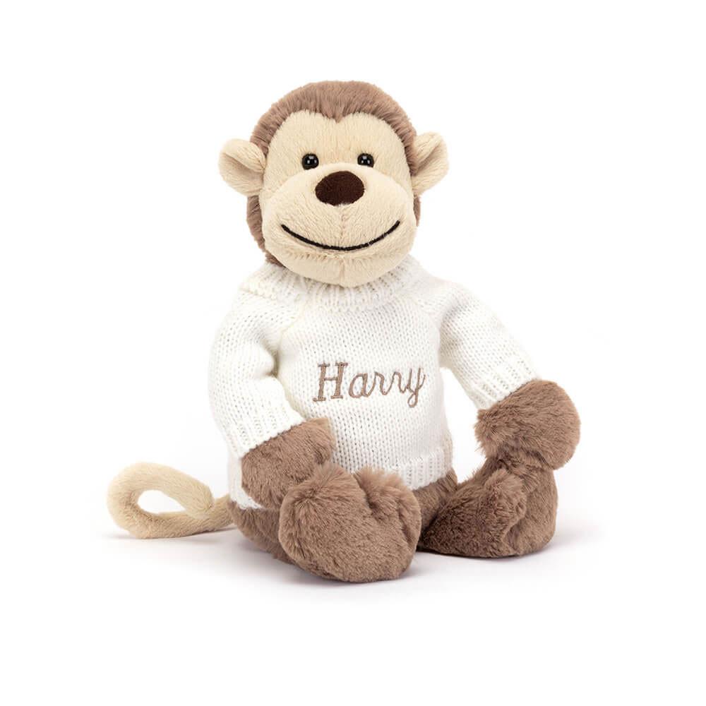 Camisolas Jellycat Bashful Monkey with Cream Jumper,31cm x 12cm x 9cm Marrom | Portugal  LVEPW-9045