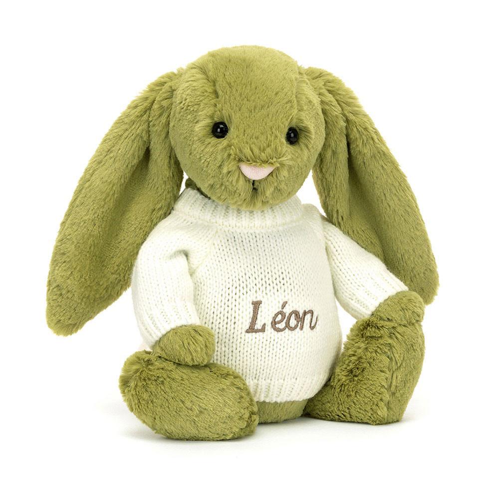 Camisolas Jellycat Bashful Moss Coelhinha with Cream Jumper,31cm x 12cm x 9cm Verdes | Portugal  YHLIT-9462