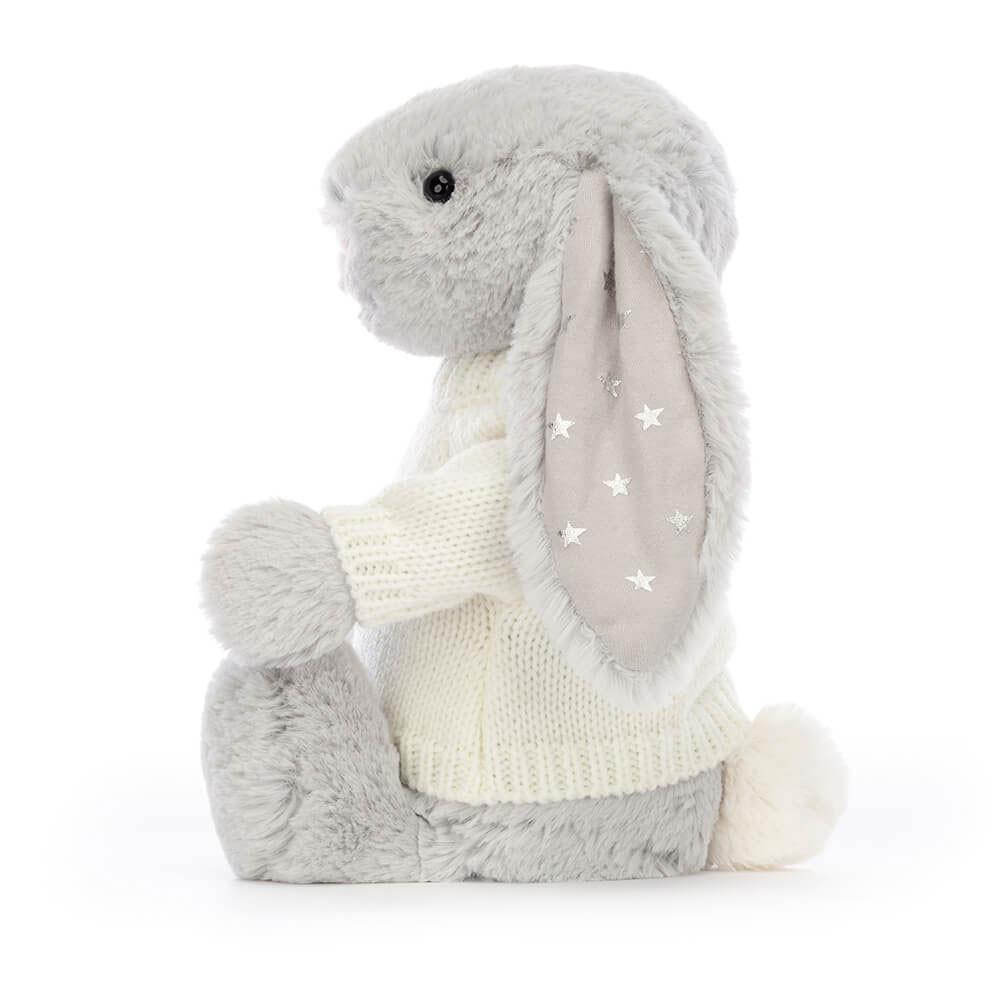 Camisolas Jellycat Bashful Shimmer Coelhinha with Cream Jumper,31cm x 12cm x 9cm Cinzentas | Portugal  GJSTM-1693