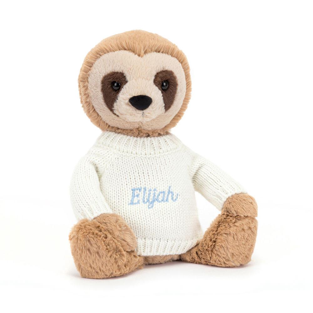Camisolas Jellycat Bashful Sloth with Cream Jumper,28cm x 10cm x 7cm Bege | Portugal  FGVMX-4853
