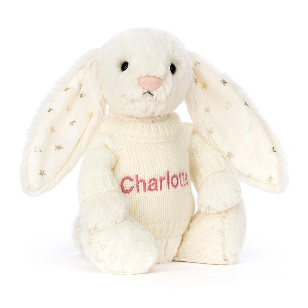 Camisolas Jellycat Bashful Twinkle Coelhinha with Cream Jumper,31cm x 12cm x 9cm Branco | Portugal  DXBUG-9074