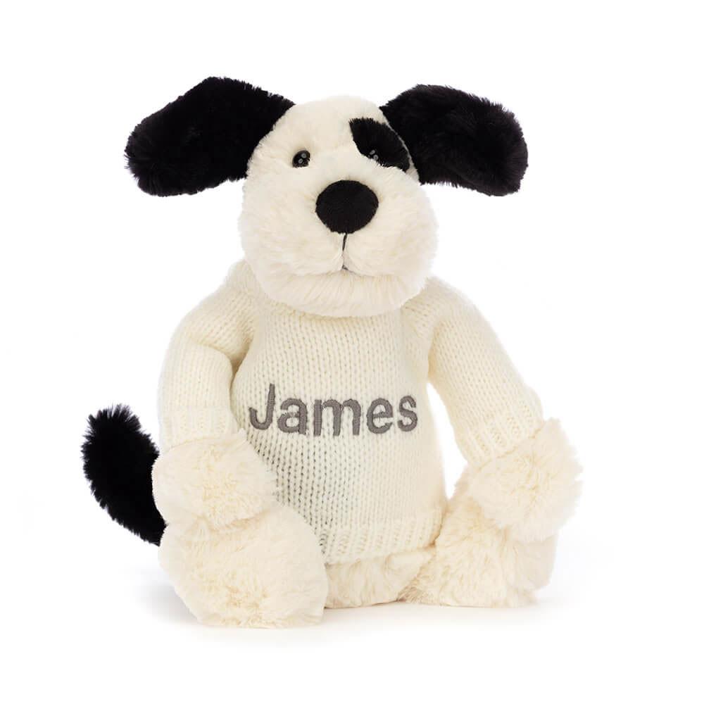 Jumpers Jellycat Bashful Puppy with Cream Jumper,31cm x 12cm x 9cm Branco | Portugal  HQTJE-9501
