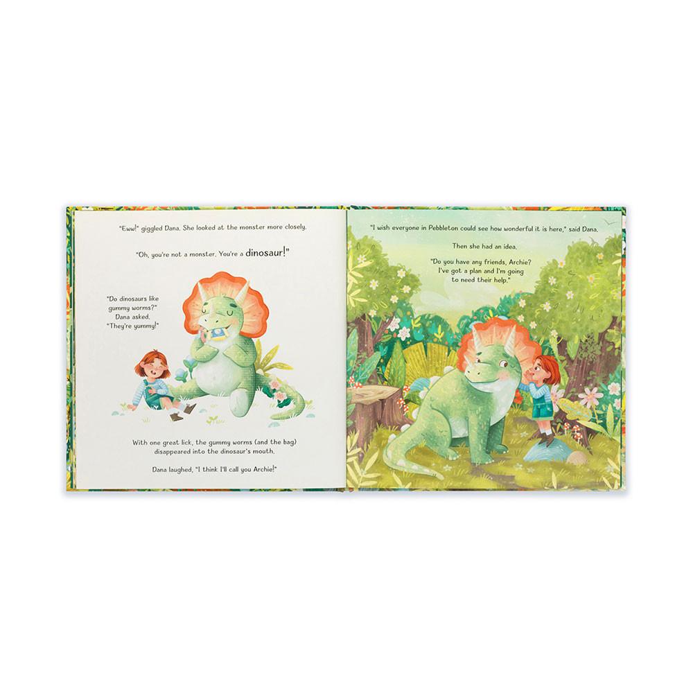 Livros De Histórias Jellycat Archie, My Dinosaur Friend,25cm x 25cm x 1cm Verdes | Portugal  YQADK-7593