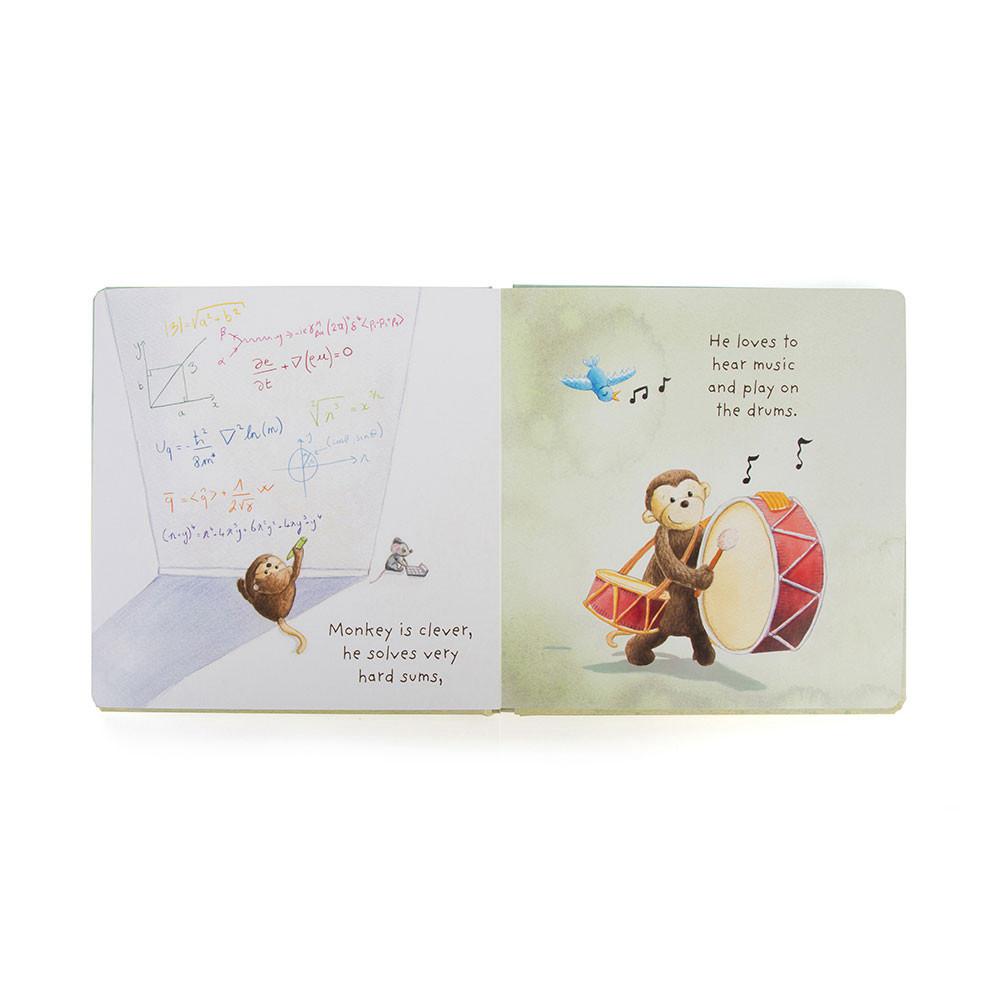 Livros De Histórias Jellycat I Know A Monkey,23cm x 23cm x 2cm Verdes | Portugal  IXFPA-6827
