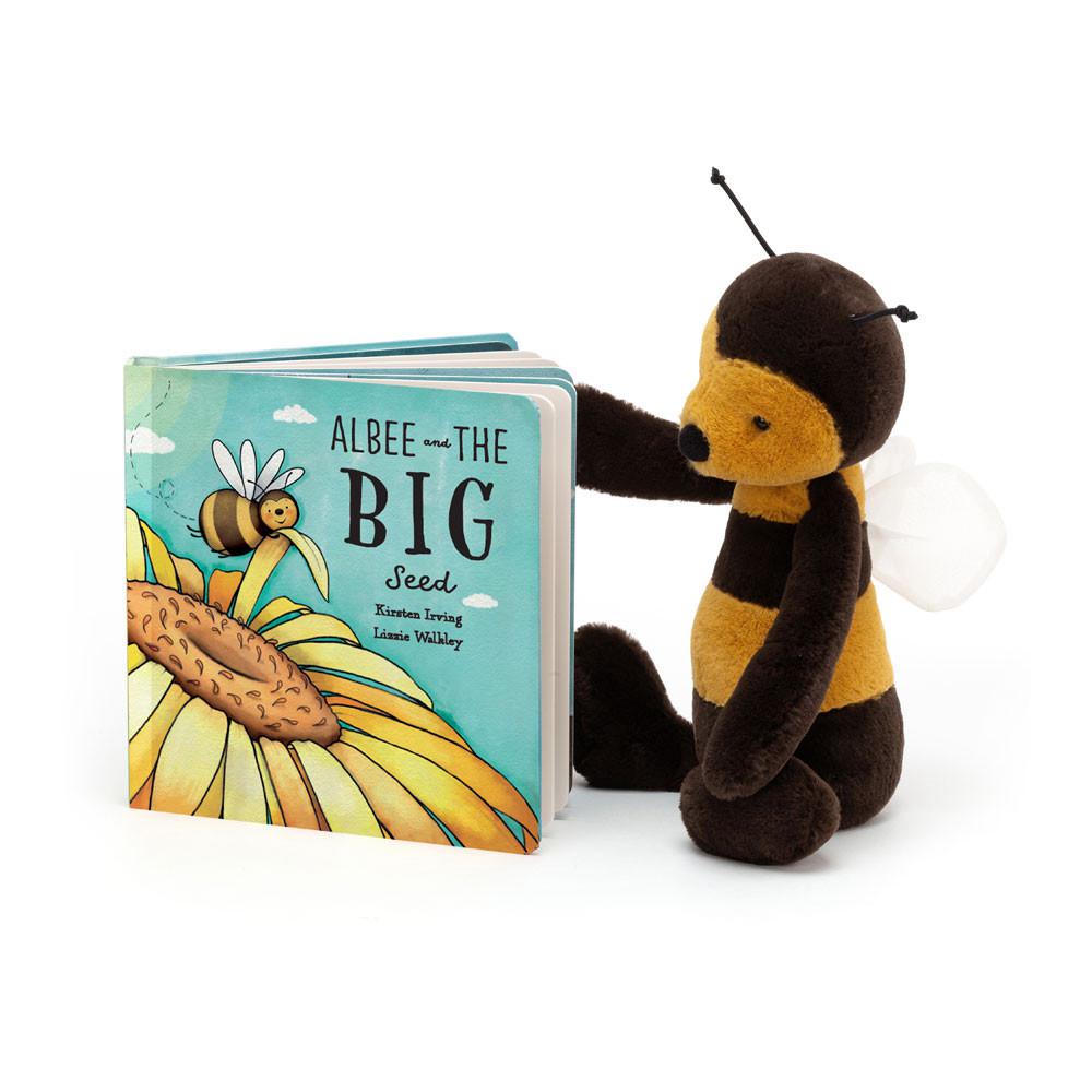Livros Jellycat Albee And The Big Seed and Bashful Bee Medium Pretas | Portugal  OIZMJ-0726