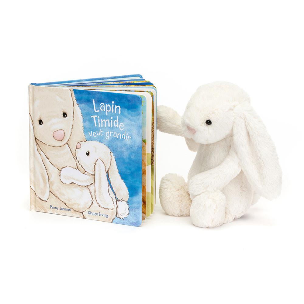 Livros Jellycat Lapin Timide Veut Grandir Livre and Bashful Cream Coelhinha Medium Branco | Portugal  LUGWD-2084