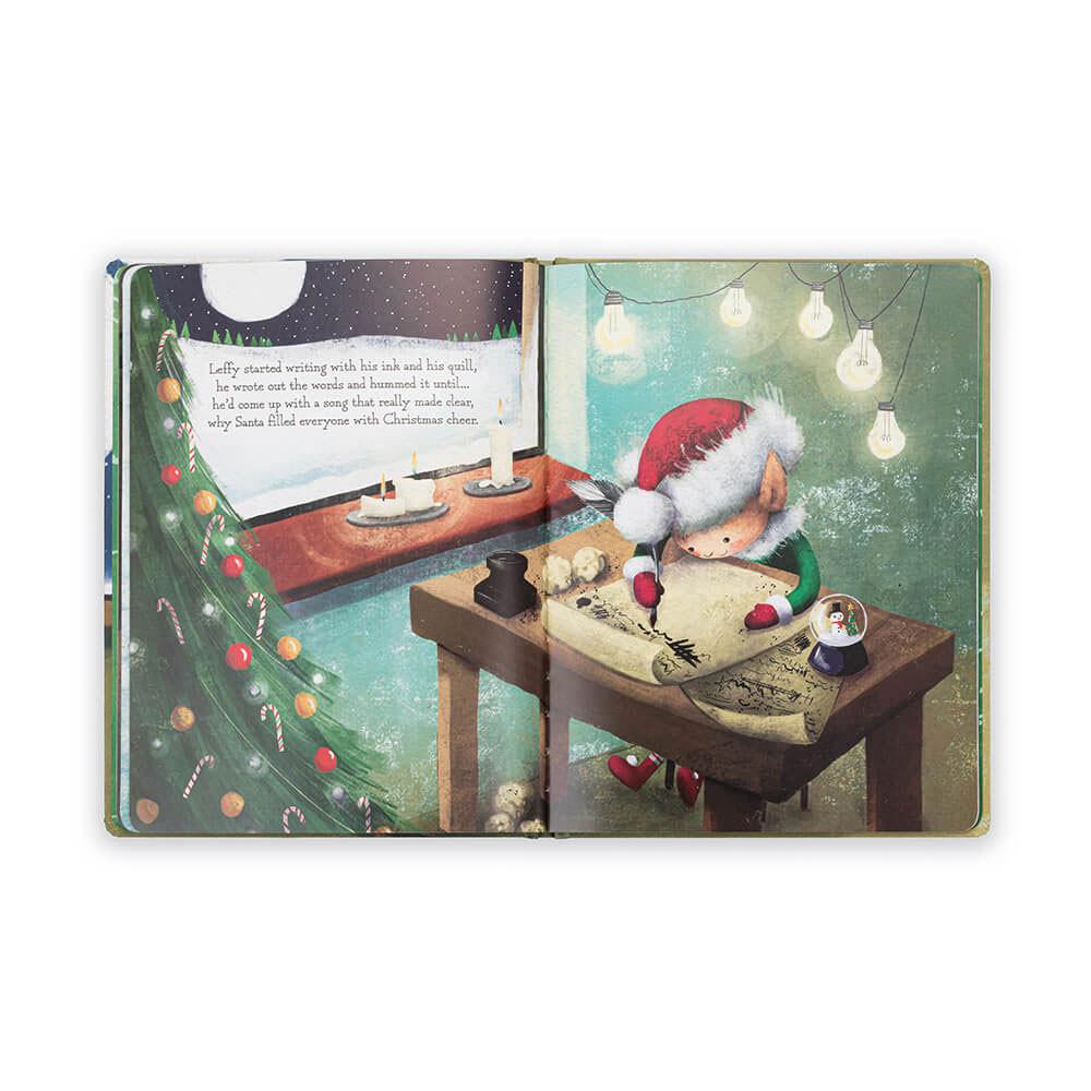 Livros Jellycat Leffy's Christmas Gift and Leffy Elf Medium Verdes | Portugal  EYGXC-9175