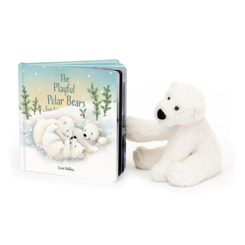 Livros Jellycat The Playful Polar Bears and Perry Polar Bear Small Branco | Portugal  SPKGY-2493
