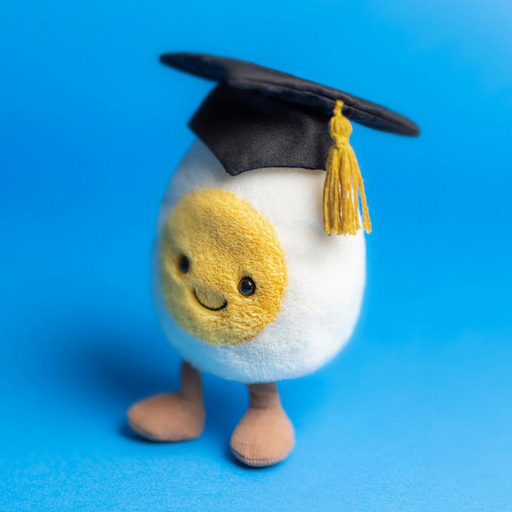 Peluche Jellycat Amuseables Boiled Egg Graduation,14cm x 9cm x 4cm Branco | Portugal  UGDWE-9830