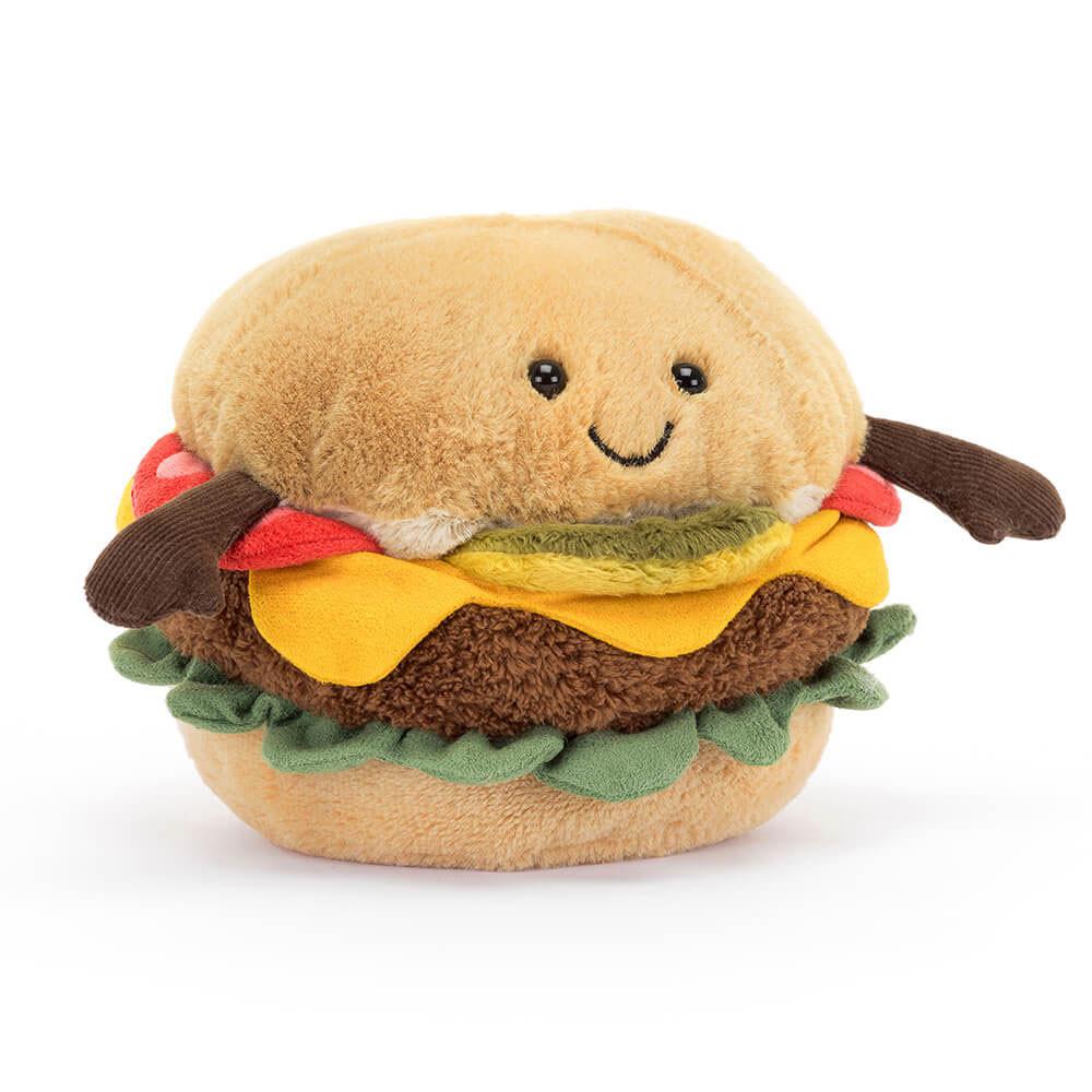 Peluche Jellycat Amuseables Burger,12cm x 12cm x 11cm Marrom | Portugal  LBPCA-0564