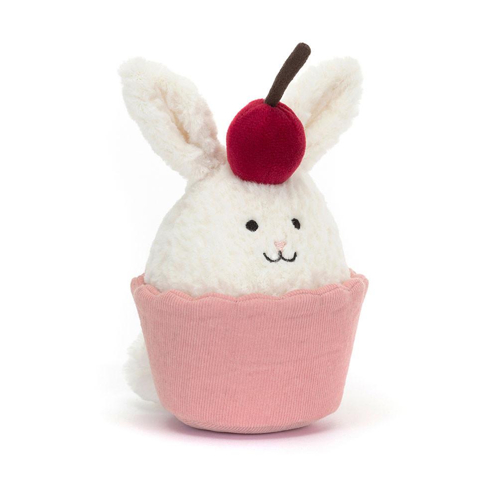 Peluche Jellycat Amuseables Dainty Dessert Coelhinha Cupcake,14cm x 10cm x 9cm Branco | Portugal  USZTL-5781
