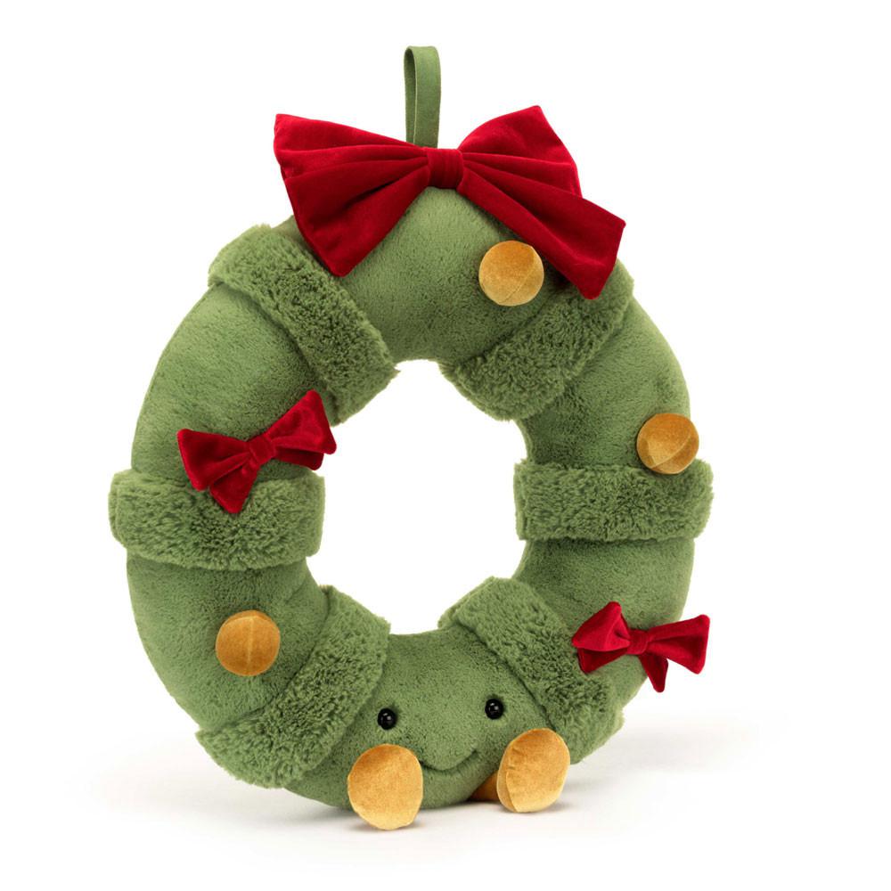 Peluche Jellycat Amuseables Decorated Christmas Wreath,44cm x 37cm x 9cm Verdes | Portugal  WPFCM-5610