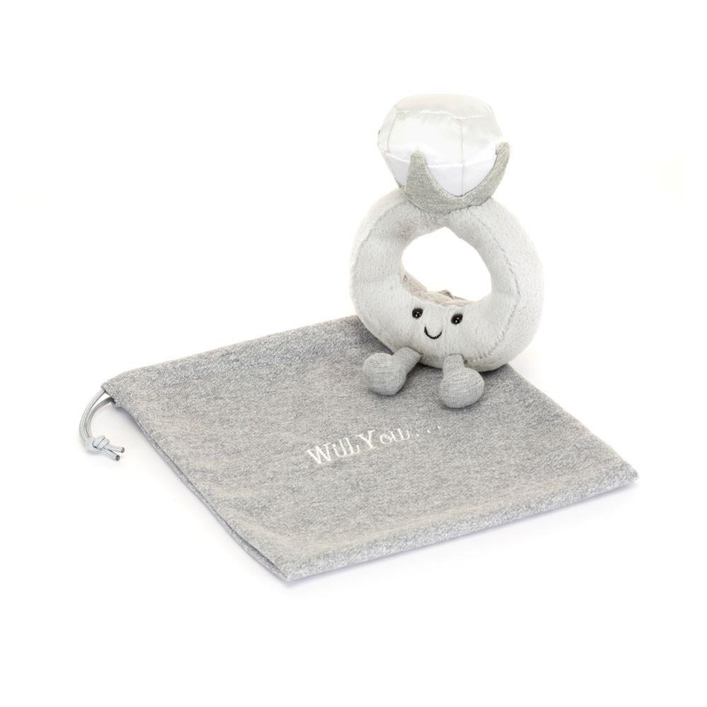 Peluche Jellycat Amuseables Diamond Ring with Personalised,20cm x 12cm x 5cm Cinzentas | Portugal  MQPUW-9738