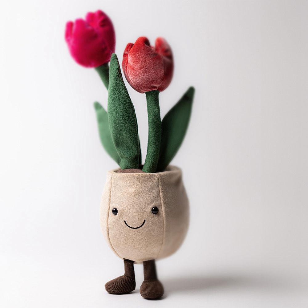 Peluche Jellycat Amuseables Tulip Pot,30cm x 11cm x 11cm Vermelhas | Portugal  AXRGM-6250