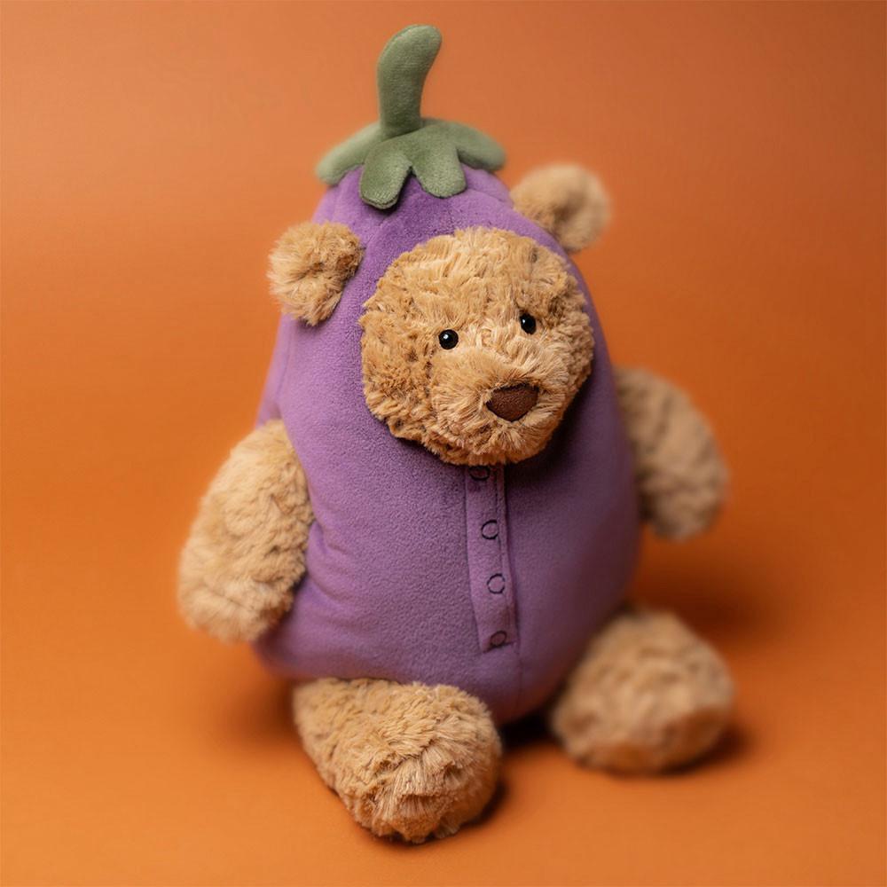 Peluche Jellycat Bartholomew Bear Aubergine,30cm x 15cm x 14cm Marrom | Portugal  CJRUB-3026