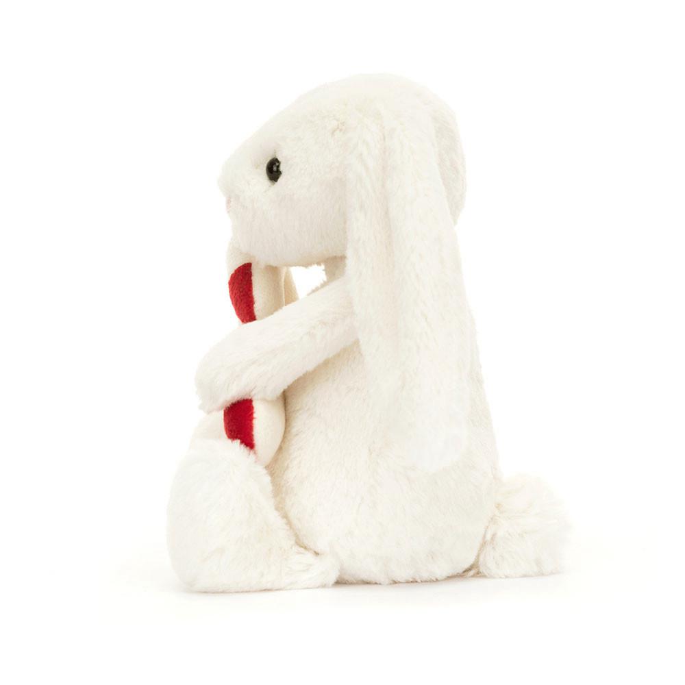 Peluche Jellycat Bashful Coelhinha with Candy Cane,7.1in x 3.5in x 3.1in Branco | Portugal  KXIHE-7210