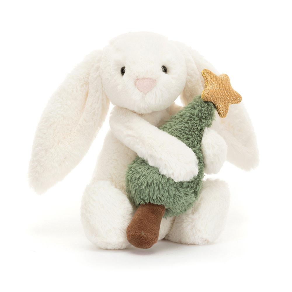 Peluche Jellycat Bashful Coelhinha with Christmas Tree,7.1in x 3.5in x 3.1in Branco | Portugal  KCJNM-1703