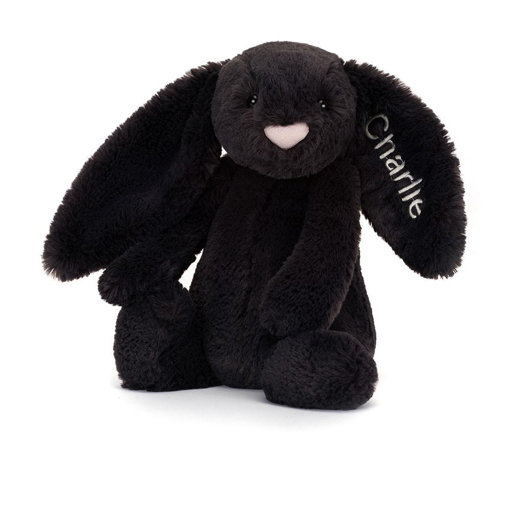 Peluche Jellycat Bashful Inky Coelhinha Medium,31cm x 12cm x 9cm Pretas | Portugal  QYTXW-0748