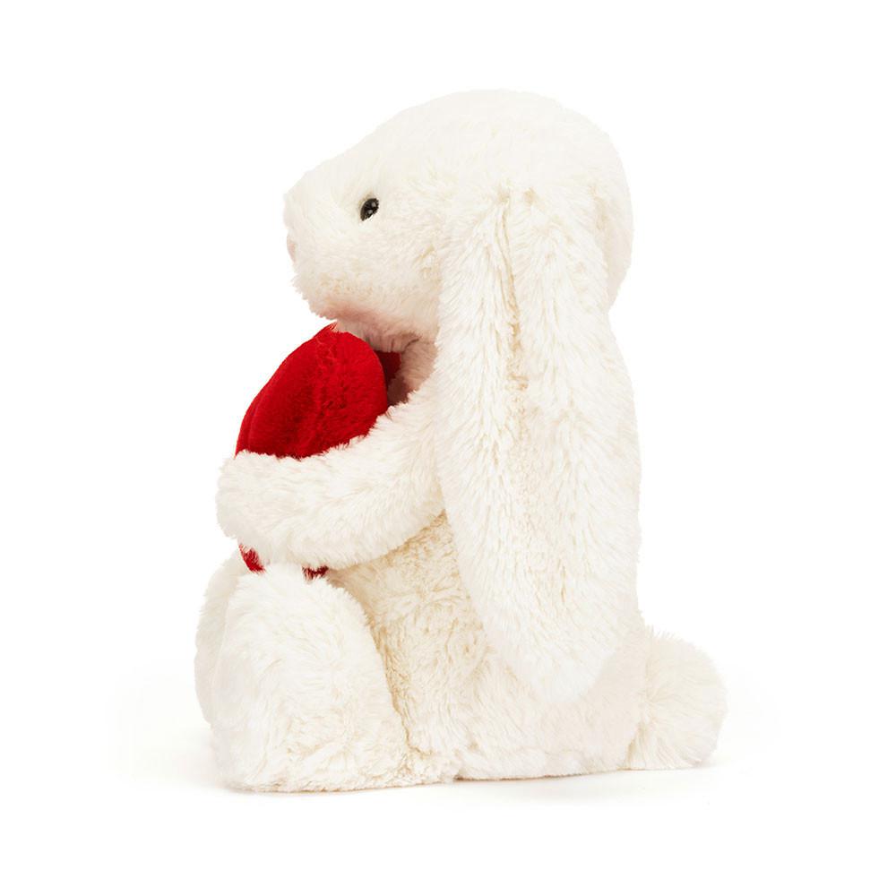 Peluche Jellycat Bashful Love Heart Coelhinha,31cm x 12cm x 9cm Branco | Portugal  OUXPZ-3790