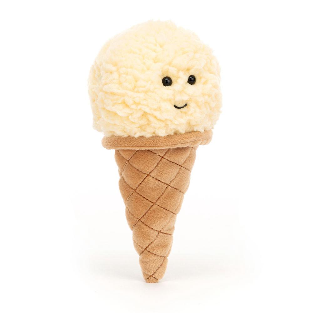 Peluche Jellycat Irresistible Ice Cream Vanilla,17cm x 8cm x 7cm Branco | Portugal  ENIGV-2956
