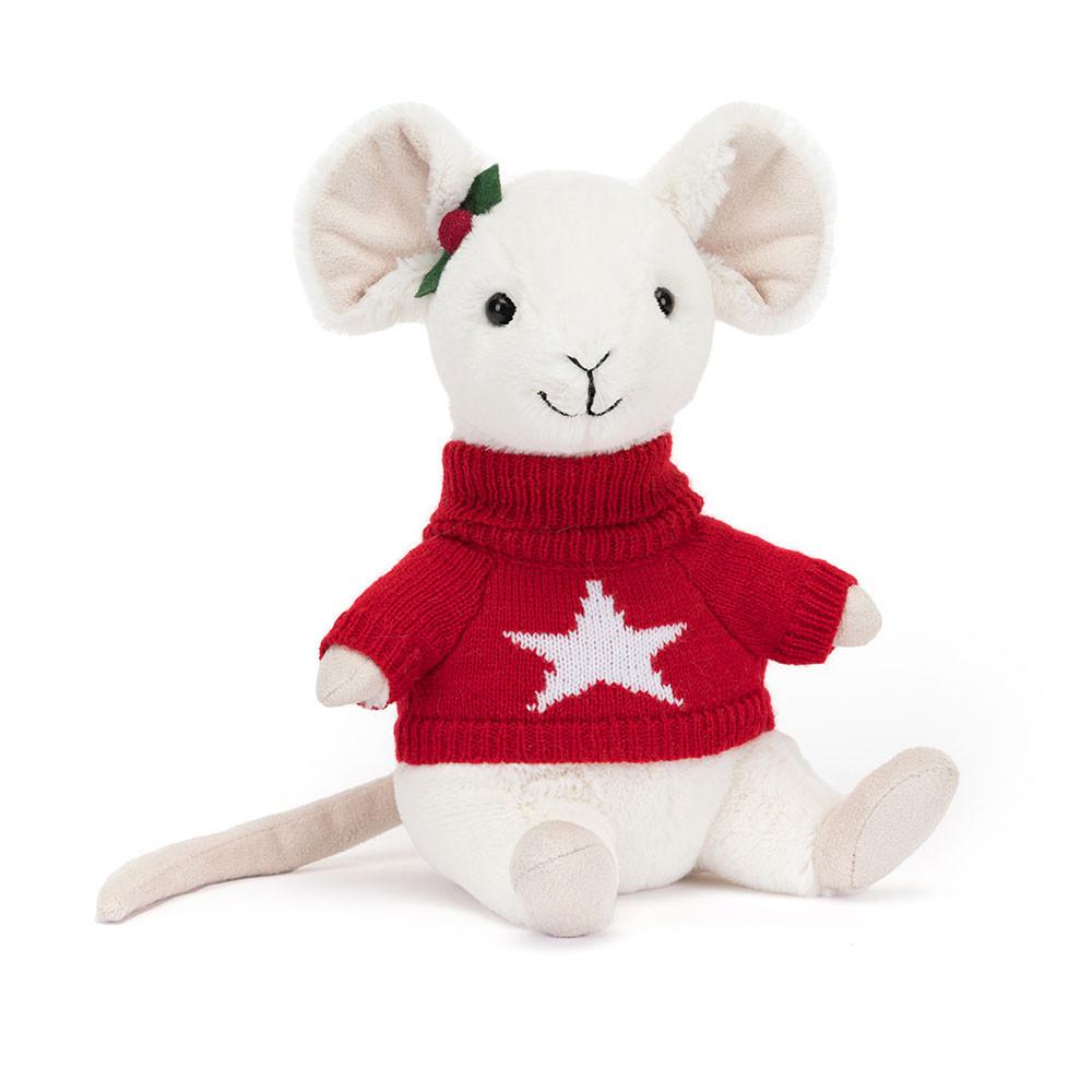 Peluche Jellycat Merry Mouse Jumper,18cm x 9cm x 7cm Branco | Portugal  CLTYU-8520