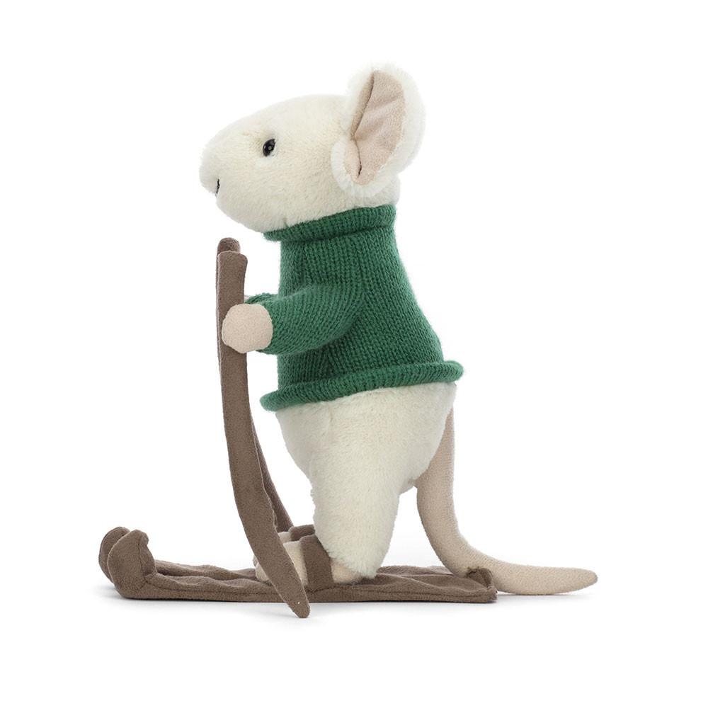 Peluche Jellycat Merry Mouse Skiing,19cm x 8cm x 15cm Branco | Portugal  EQKPC-6210